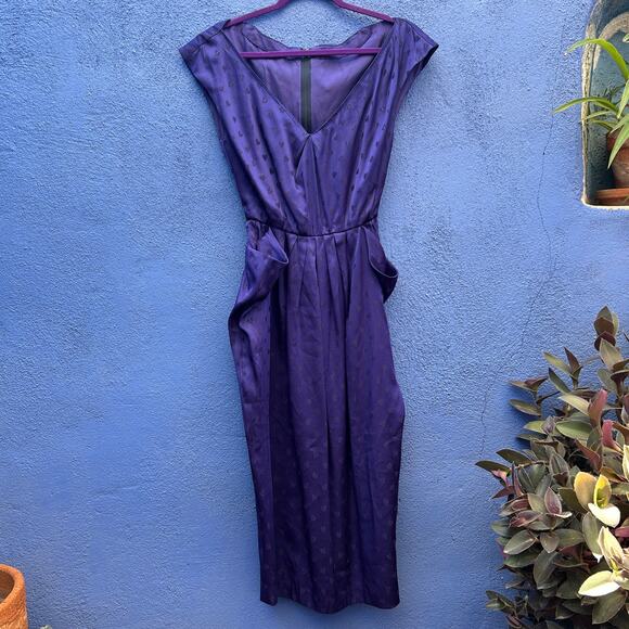 handmade purple heart print cocktail dress - Picture 1 of 6